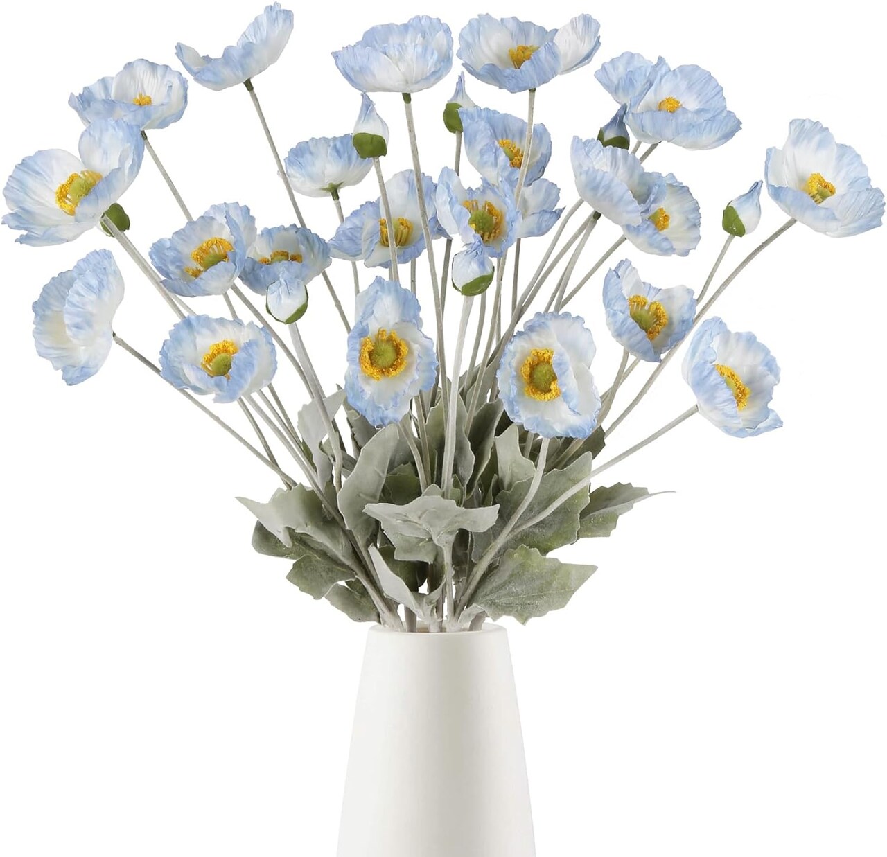 8PCS Artificial Champagne Poppy Flowers – Silk Fake Poppies for Wedding, Party, & Table Centerpiece Decor